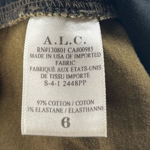 ALC Jeans Womens Size 6 Low Rise Skinny Ankle Stretch Cotton Khaki Olive Green - Picture 8 of 11